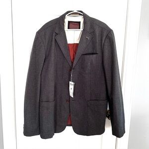 MEXX Men’s Suit Jacket, Sport Coat, Blazer, NWT 46R Elbow Patches Cotton Grey